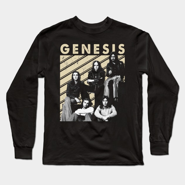 Phil Collins Drumming Magic - Embrace the Rhythm with This Genesis Tee Long Sleeve T-Shirt by Silly Picture